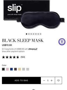 slip Black Pure Silk Sleep Mask